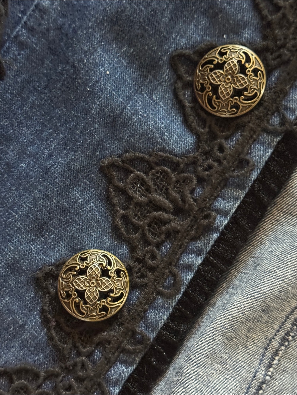 The Pyramid Collection Navy Embroidered Button-Front Jacket - Picture 4 of 7